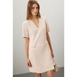 Boss Pastel Pink Tweed Mini Dress